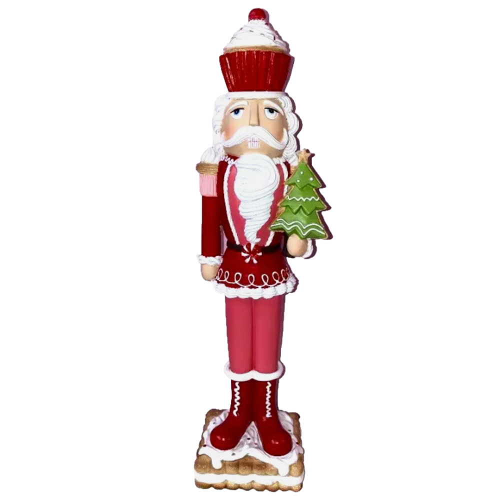 Christmas Pink Red Colonel Cupcake 18" NUTCRACKER Cookie Icing Tree Decor NEW