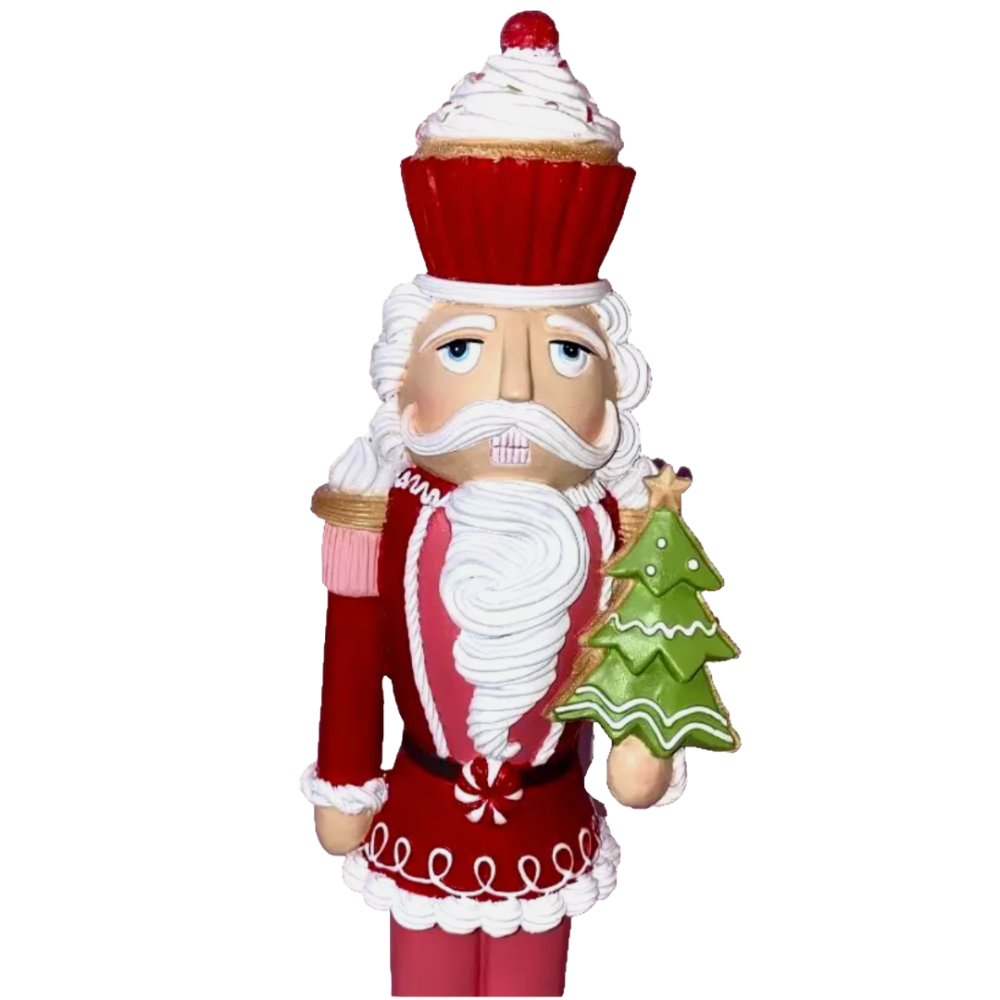 Christmas Pink Red Colonel Cupcake 18" NUTCRACKER Cookie Icing Tree Decor NEW