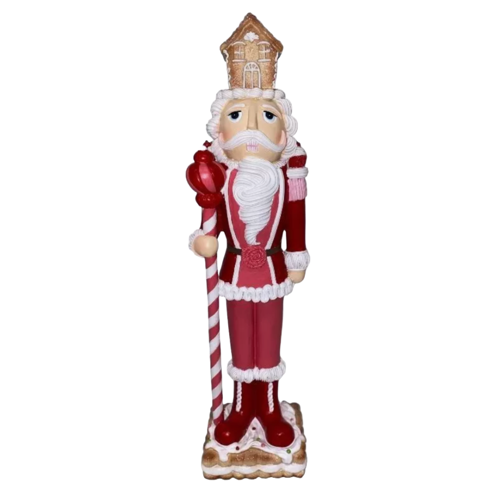 Christmas Pink Red Colonel 18" NUTCRACKER Cookie Icing Gingerbread House NEW