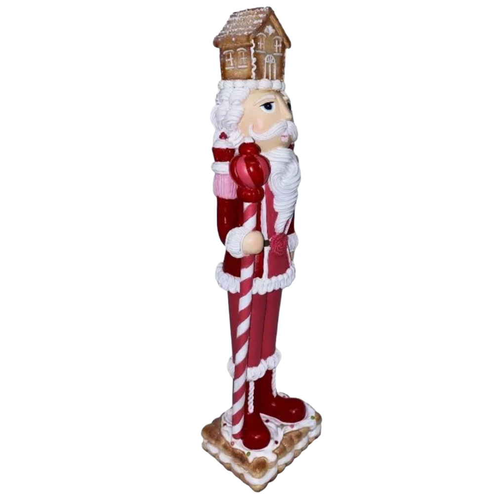 Christmas Pink Red Colonel 18" NUTCRACKER Cookie Icing Gingerbread House NEW