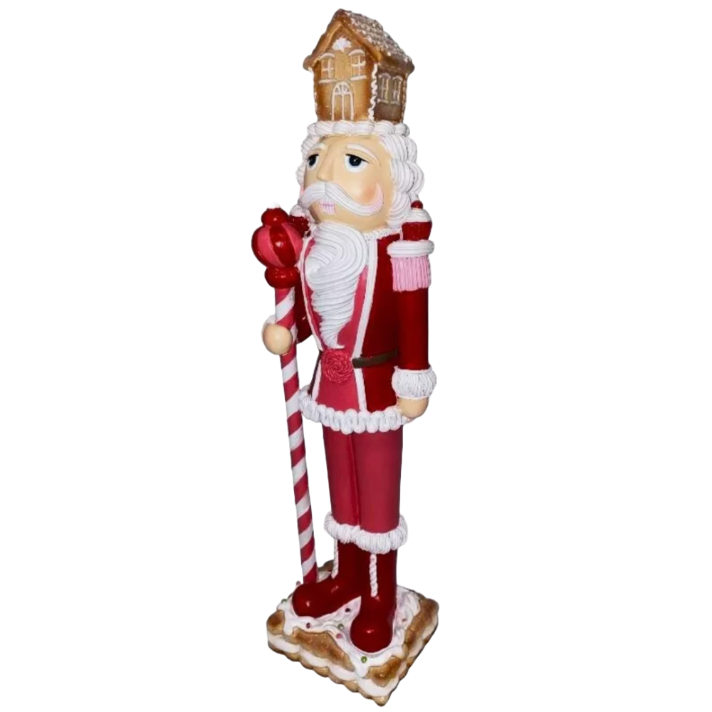 Christmas Pink Red Colonel 18" NUTCRACKER Cookie Icing Gingerbread House NEW